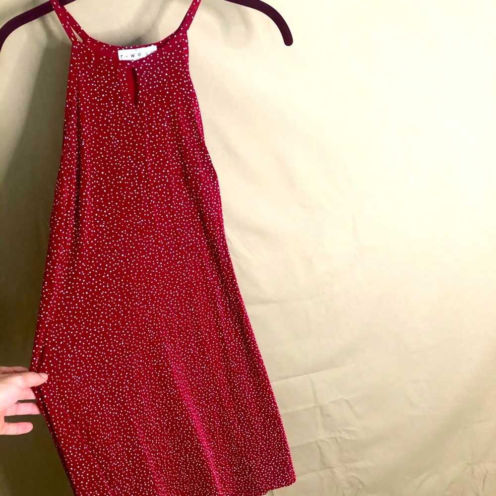 Red polka dot dress